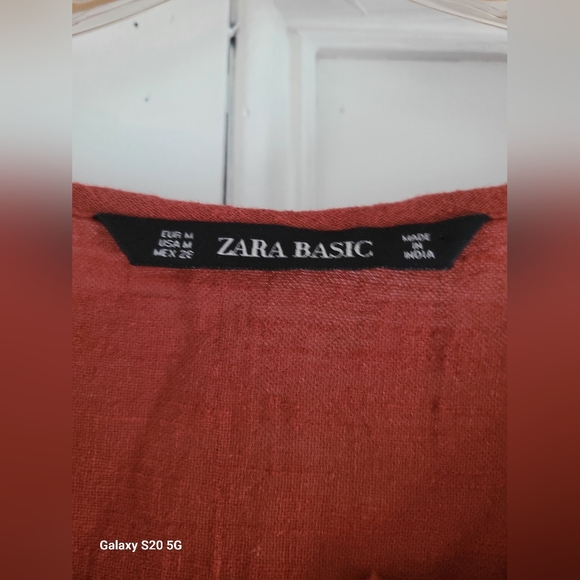 Zara Terracotta Embroidered Blouse - Picture 2 of 3